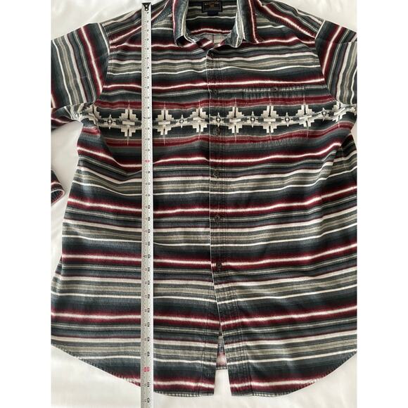 Woolrich Southwestern Aztec Print 100% cotton long sleeve striped flannel SZ XXL - Picture 7 of 8